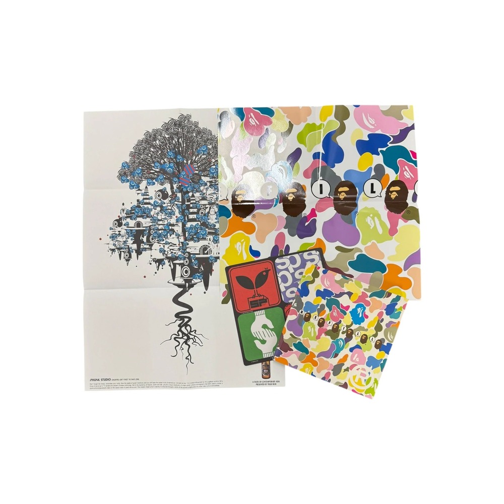 A Bathing Ape x REFILL 2003 James Lavelle Nigo MoWax Sorayama Poster & Coasters